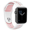For Apple Watch Series 7 41mm / 6 & SE & 5 & 4 40mm / 3 & 2 & 1 38mm Two-tone Porous Silicone Watch Band(White Pink)