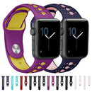 For Apple Watch Series 7 41mm / 6 & SE & 5 & 4 40mm / 3 & 2 & 1 38mm Two-tone Porous Silicone Watch Band(White Pink)