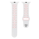 For Apple Watch Ultra 49mm / Series 8&7 45mm / SE 2&6&SE&5&4 44mm / 3&2&1 42mm Two-tone Porous Silicone Watch Band(White Pink)