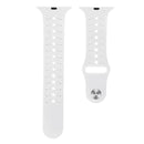 For Apple Watch Series 7 45mm / 6 & SE & 5 & 4 44mm / 3 & 2 & 1 42mm Two-tone Porous Silicone Watch Band(White)