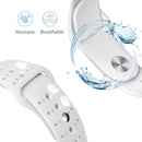 For Apple Watch Series 7 45mm / 6 & SE & 5 & 4 44mm / 3 & 2 & 1 42mm Two-tone Porous Silicone Watch Band(White)