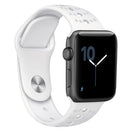 For Apple Watch Series 7 45mm / 6 & SE & 5 & 4 44mm / 3 & 2 & 1 42mm Two-tone Porous Silicone Watch Band(White)