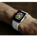 For Apple Watch Series 7 45mm / 6 & SE & 5 & 4 44mm / 3 & 2 & 1 42mm Two-tone Porous Silicone Watch Band(White)