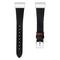 For Fitbit Charge 4 / 3 Top-grain Leather + 316L Stainless Steel Watch Band, Size:Small Code(Black)