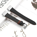 For Fitbit Charge 4 / 3 Top-grain Leather + 316L Stainless Steel Watch Band, Size:Small Code(Black)