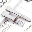For Fitbit Charge 4 / 3 Top-grain Leather + 316L Stainless Steel Watch Band, Size:Small Code(White)