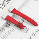For Fitbit Charge 4 / 3 Top-grain Leather + 316L Stainless Steel Watch Band, Size:Small Code(Red)