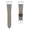 For Fitbit Charge 4 / 3 Top-grain Leather + 316L Stainless Steel Watch Band, Size:Small Code(Light Gray)