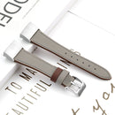 For Fitbit Charge 4 / 3 Top-grain Leather + 316L Stainless Steel Watch Band, Size:Small Code(Light Gray)