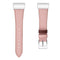For Fitbit Charge 4 / 3 Top-grain Leather + 316L Stainless Steel Watch Band, Size:Small Code(Pink)