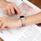 For Fitbit Charge 4 / 3 Top-grain Leather + 316L Stainless Steel Watch Band, Size:Small Code(Pink)