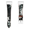 For Fitbit Charge 4 / 3 Top-grain Leather + 316L Stainless Steel Watch Band, Size:Small Code(Grey Flower)