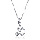 S925 Sterling Silver 26 English Letter Pendant DIY Bracelet Necklace Accessories, Style:D