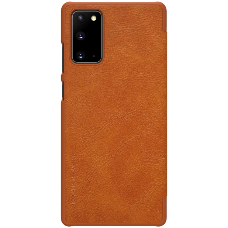 For Samsung Galaxy Note 20 NILLKIN QIN Series Crazy Horse Texture Horizontal Flip Leather Case with Card Slot(Brown)