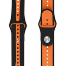 For Apple Watch Series 7 41mm / 6 & SE & 5 & 4 40mm / 3 & 2 & 1 38mm Two-tone Silicone Open Watch Band(Black+Orange)