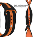 For Apple Watch Series 7 41mm / 6 & SE & 5 & 4 40mm / 3 & 2 & 1 38mm Two-tone Silicone Open Watch Band(Black+Orange)