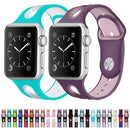 For Apple Watch Series 7 41mm / 6 & SE & 5 & 4 40mm / 3 & 2 & 1 38mm Two-tone Silicone Open Watch Band(Black+Orange)