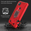 For Xiaomi Redmi 9C Carbon Fiber Protective Case with 360 Degree Rotating Ring Holder(Red)