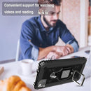 For Xiaomi Redmi 9C Carbon Fiber Protective Case with 360 Degree Rotating Ring Holder(Black)
