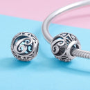 S925 Sterling Silver 26 English Letter Beads DIY Bracelet Necklace Accessories, Style:C