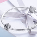 S925 Sterling Silver 26 English Letter Beads DIY Bracelet Necklace Accessories, Style:C