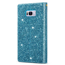 For Samsung Galaxy S8 Multi-card Slots Starry Sky Laser Carving Glitter Zipper Horizontal Flip Leather Case with Holder & Wallet & Lanyard(Sky Blue)