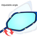 Motorcycle / Electromobile Modified Diamond-shaped Burnt Titanium Plating Rearview Mirror, Style:Fork Texture Silver Blue
