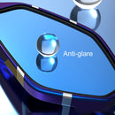 Motorcycle / Electromobile Modified Diamond-shaped Burnt Titanium Plating Rearview Mirror, Style:Fork Texture Silver Blue