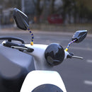 Motorcycle / Electromobile Modified Diamond-shaped Burnt Titanium Plating Rearview Mirror, Style:Carbon Fiber Type Burnt Titanium+Gold