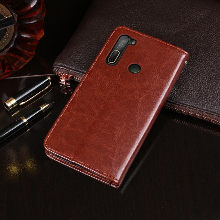 For HTC U20 5G idewei Crazy Horse Texture Horizontal Flip Leather Case with Holder & Card Slots & Wallet(Black)