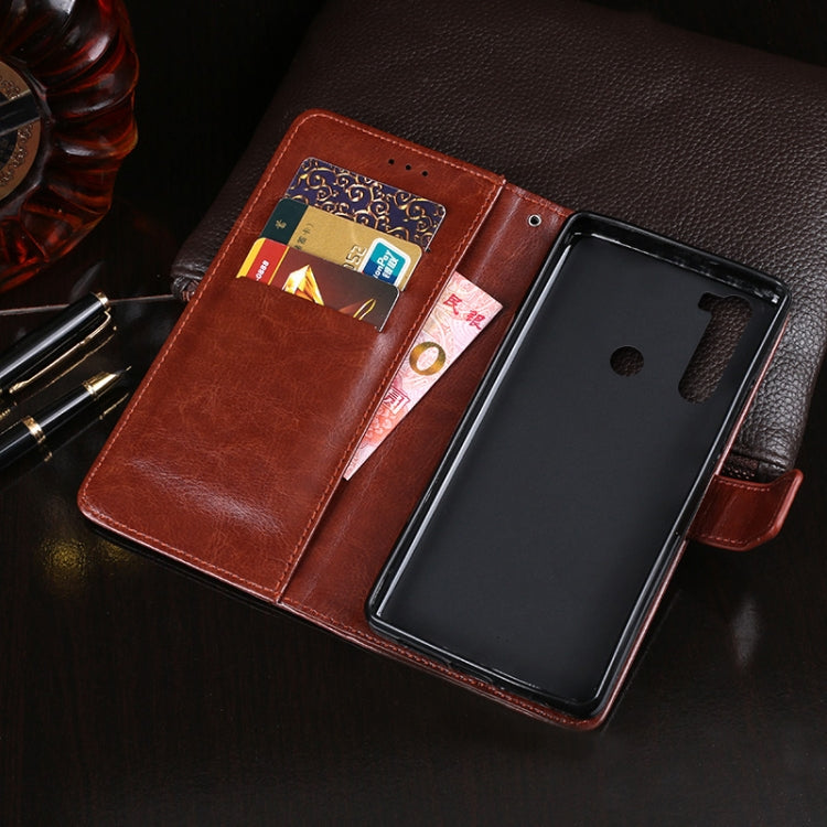 For HTC U20 5G idewei Crazy Horse Texture Horizontal Flip Leather Case with Holder & Card Slots & Wallet(Black)