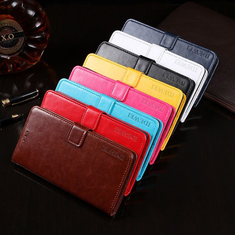 For HTC U20 5G idewei Crazy Horse Texture Horizontal Flip Leather Case with Holder & Card Slots & Wallet(Black)