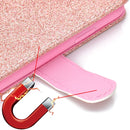 For iPhone 12 / 12 Pro Glitter Powder Horizontal Flip Leather Case with Card Slots & Holder & Photo Frame & Wallet & Lanyard(Rose Gold)