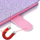 For iPhone 12 / 12 Pro Glitter Powder Horizontal Flip Leather Case with Card Slots & Holder & Photo Frame & Wallet & Lanyard(Purple)