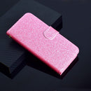 For iPhone 12 / 12 Pro Glitter Powder Horizontal Flip Leather Case with Card Slots & Holder & Photo Frame & Wallet & Lanyard(Pink)