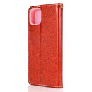 For iPhone 12 / 12 Pro Glitter Powder Horizontal Flip Leather Case with Card Slots & Holder & Photo Frame & Wallet & Lanyard(Red)