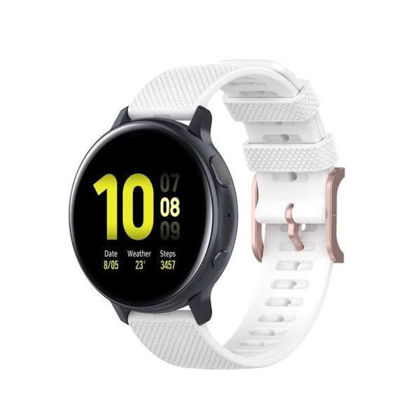 For Galaxy Watch Active 3 / Active 2 / Active / Galaxy Watch 3 41mm / Galaxy Watch 42mm 20mm Dot Texture Watch Band(White)