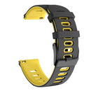 20mm For Huawei Watch GT2e 42mm / Samsung Galaxy Watch Active 2 Silicone Watch Band(Black+Yellow)