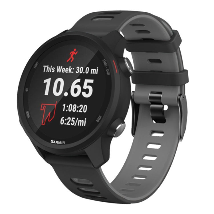 20mm For Huawei Watch GT2e 42mm / Samsung Galaxy Watch Active 2 Silicone Watch Band(Black+Grey)
