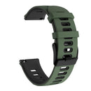 20mm For Huawei Watch GT2e 42mm / Samsung Galaxy Watch Active 2 Silicone Watch Band(Army Green+Black)
