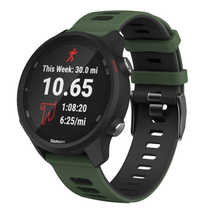 20mm For Huawei Watch GT2e 42mm / Samsung Galaxy Watch Active 2 Silicone Watch Band(Army Green+Black)