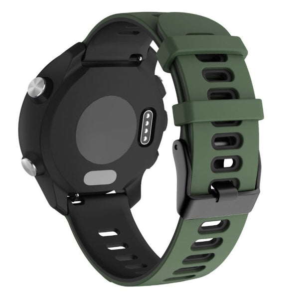 20mm For Huawei Watch GT2e 42mm / Samsung Galaxy Watch Active 2 Silicone Watch Band(Army Green+Black)