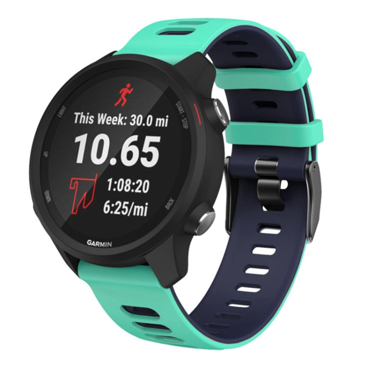 20mm For Huawei Watch GT2e 42mm / Samsung Galaxy Watch Active 2 Silicone Watch Band(Teal+Blue)
