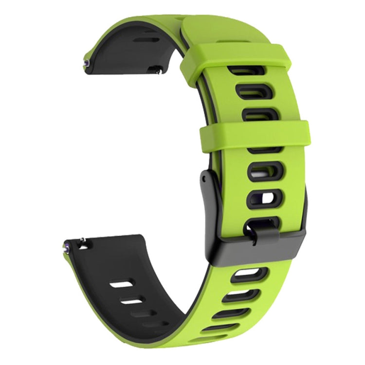 20mm For Huawei Watch GT2e 42mm / Samsung Galaxy Watch Active 2 Silicone Watch Band(Green+Black)