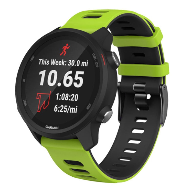 20mm For Huawei Watch GT2e 42mm / Samsung Galaxy Watch Active 2 Silicone Watch Band(Green+Black)