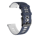 20mm For Huawei Watch GT2e 42mm / Samsung Galaxy Watch Active 2 Silicone Watch Band(Dark Blue+White)