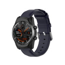 For Ticwatch Pro 2020 22mm Leather Watch Band with Round Tail Buckle(Navy Blue)
