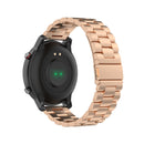 For Ticwatch GTX 22mm Three Buckle Stainless Steel Watch Band(Rose Gold)