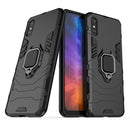 For Xiaomi Redmi 9A PC + TPU Anti-fall Protective Case with Magnetic Ring Holder(Black)