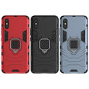 For Xiaomi Redmi 9A PC + TPU Anti-fall Protective Case with Magnetic Ring Holder(Navy Blue)